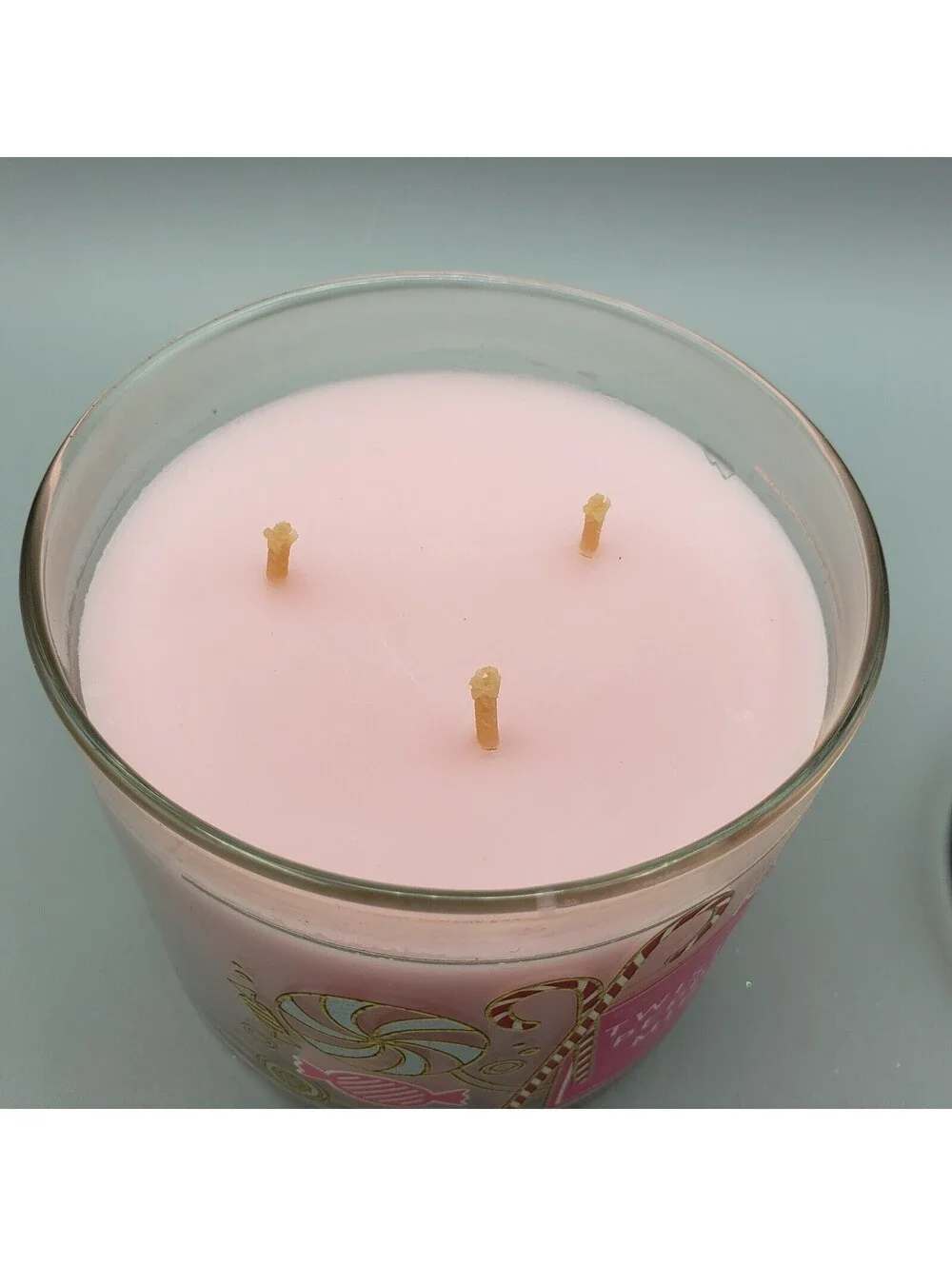 Bath & Body Works Twisted Peppermint 3 Wick 14.5 oz Jar Candle Large Pink New